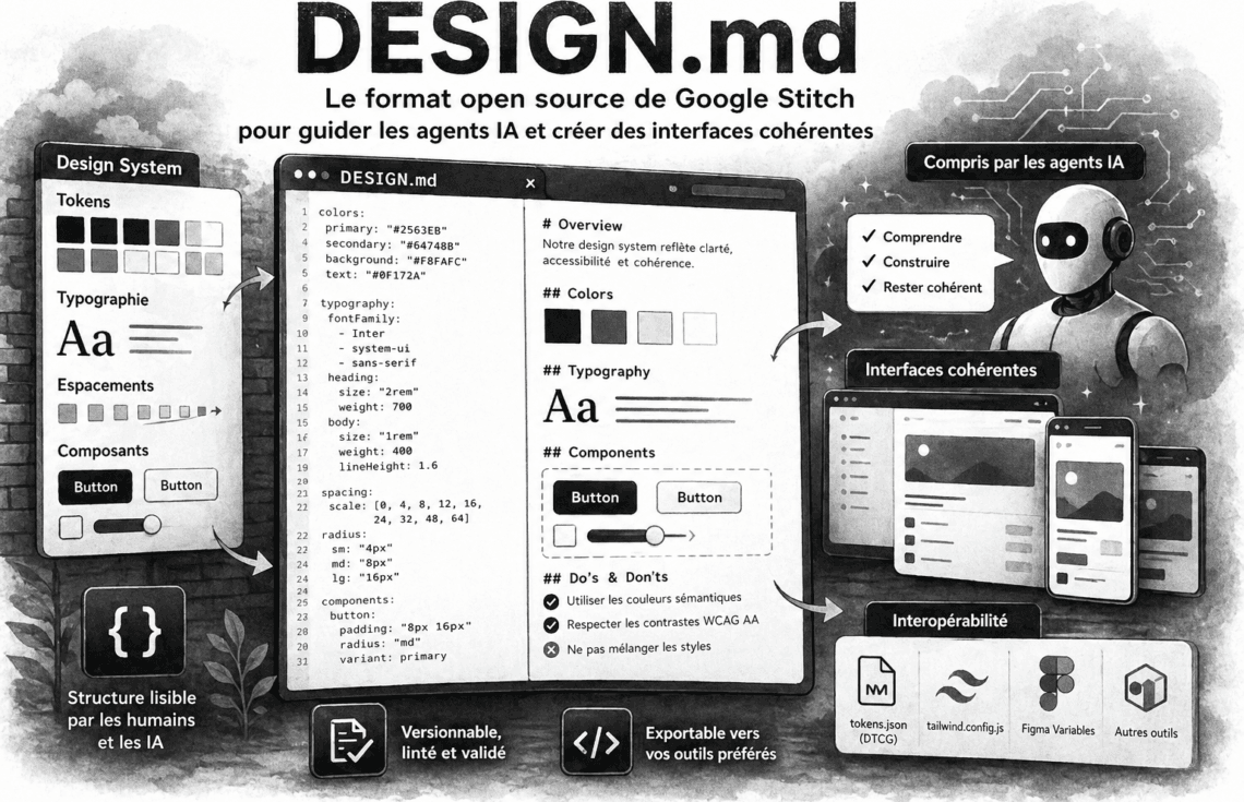 DESIGN.md : le format open source de Google Stitch pour guider l’IA