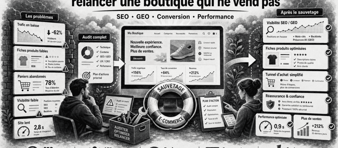 Sauvetage de site e-commerce : que faire quand une boutique en ligne ne vend pas ?