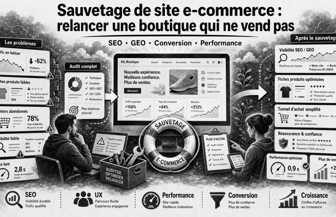 Sauvetage de site e-commerce : que faire quand une boutique en ligne ne vend pas ?